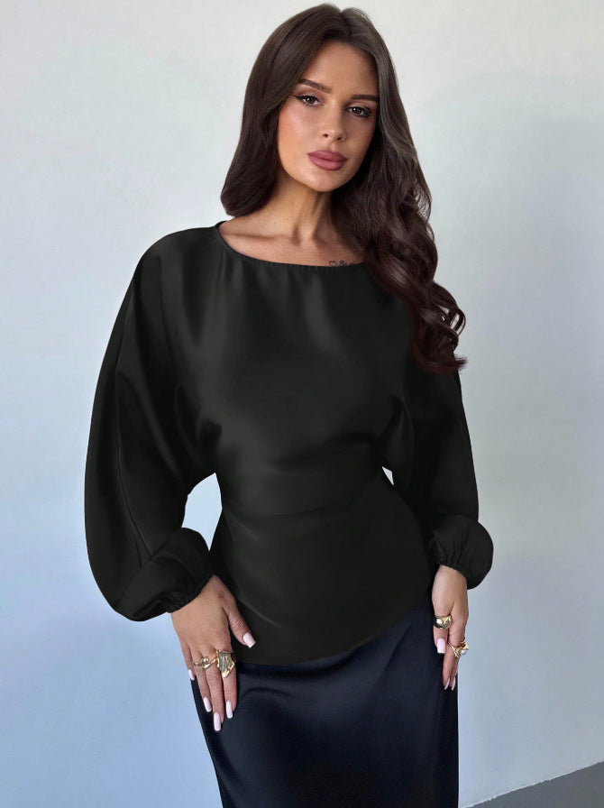 Striped Cotton Top Casual Henley Oversized Long Sleeve
