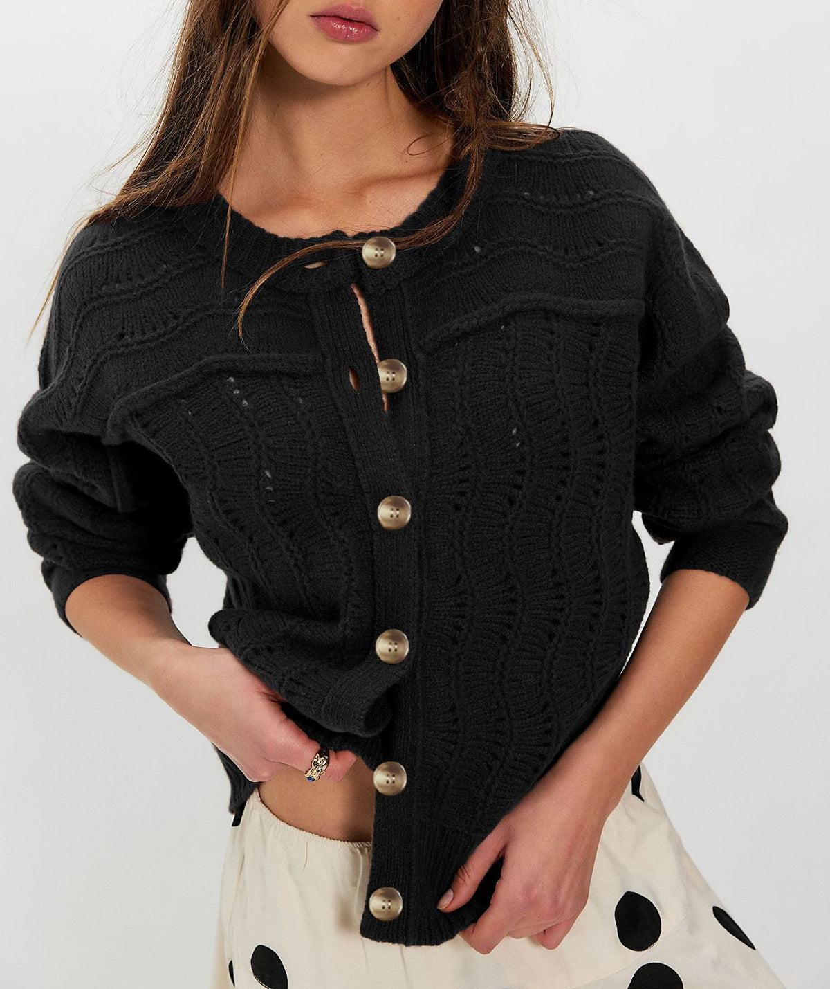 Women's Chunky Knit Button Front Cardigan Sweater