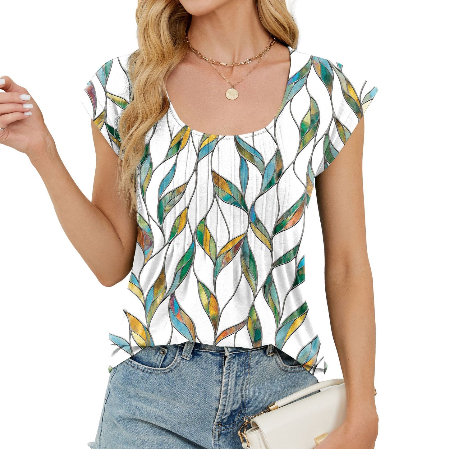 Striped Print Casual Round Neck Short Sleeve T-Shirt