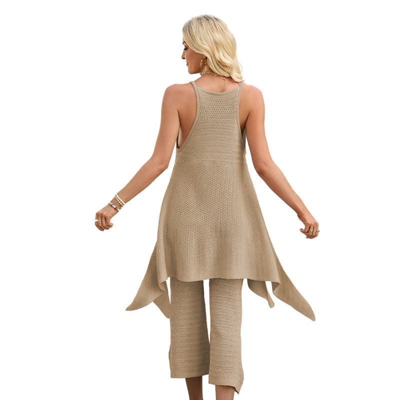 Textured Knit Lounge Set Boho Resort Two Piece