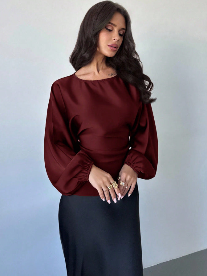 Striped Cotton Top Casual Henley Oversized Long Sleeve