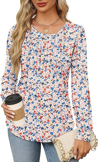 Solid Cotton Top Casual Pleated Puff Sleeve