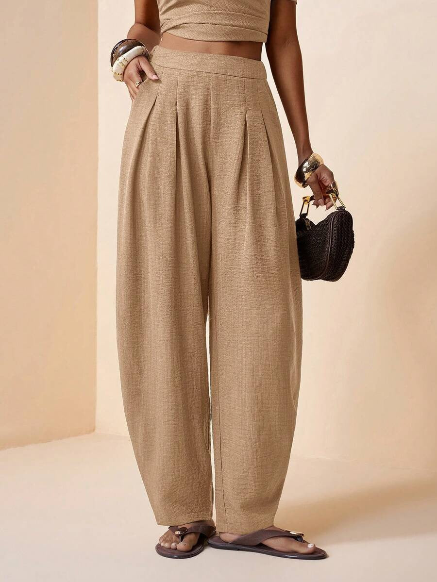 Women's High Waisted Linen Balloon Pants