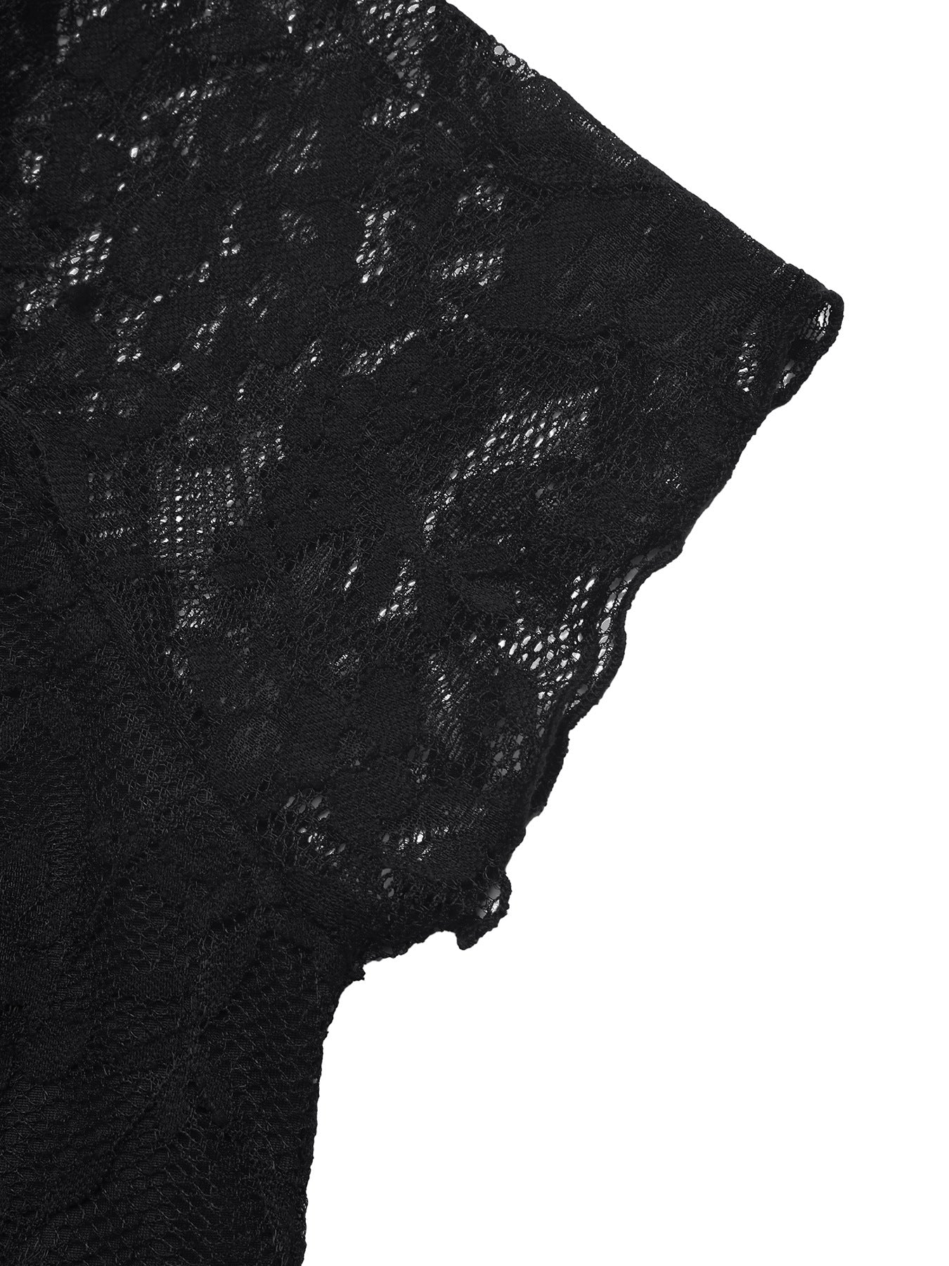 Solid Lace Top Sexy V Neck Bow