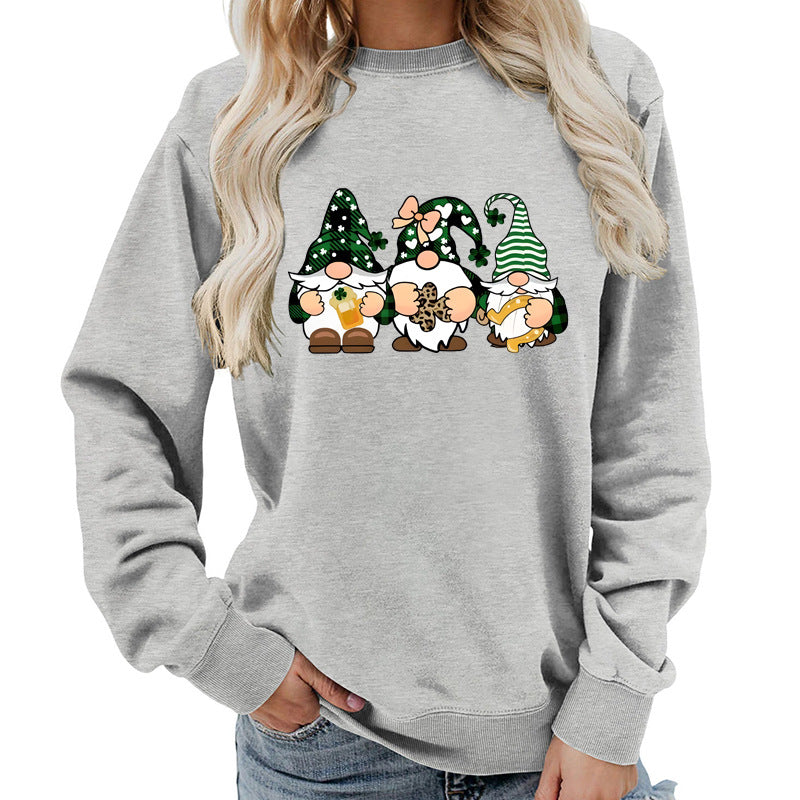 St. Patrick's Day Gnomes Oversized Crewneck Sweatshirt