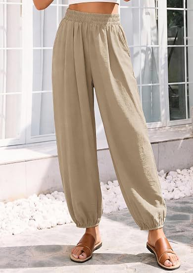 Women's High Waist Harem Pants Casual with Pockets