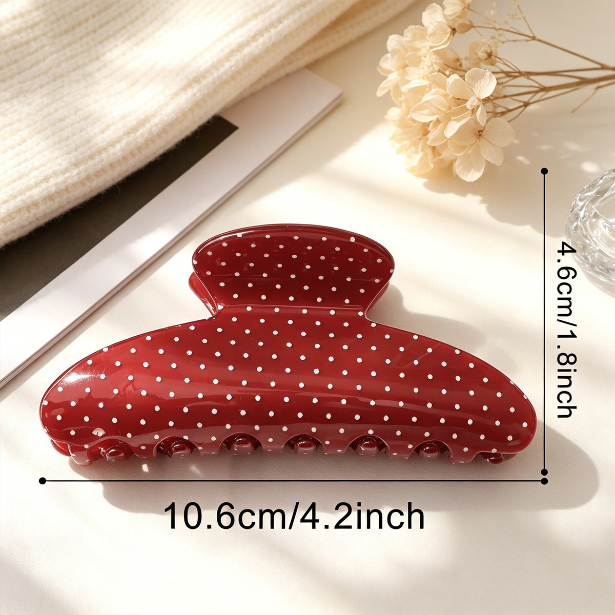Polka Dot Large Hair Claw Clip