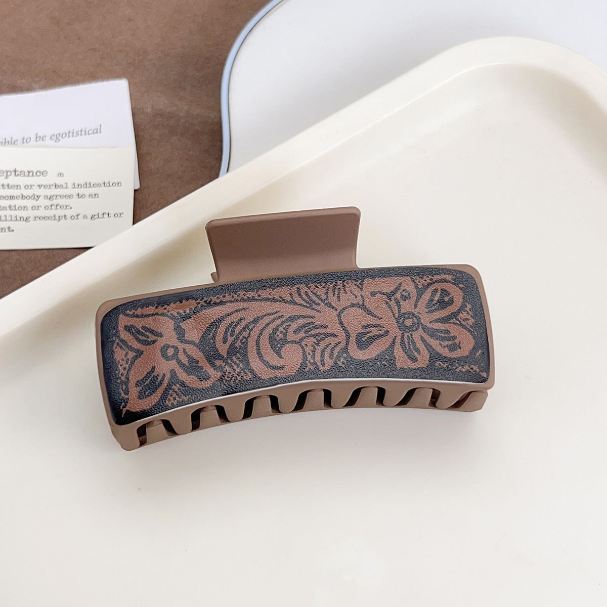 Western Cowgirl Hair Claw Clip, Retro Graphic Print