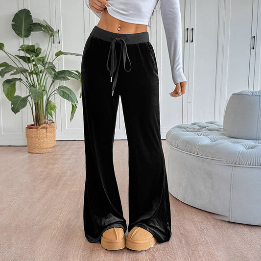 Flare Pants Women’s Drawstring High Stretch Casual Style