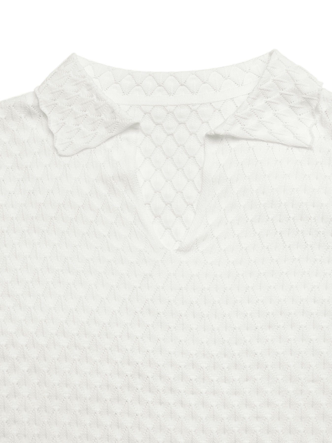 Textured Knit V Neck Sweater Tee Casual Summer Top