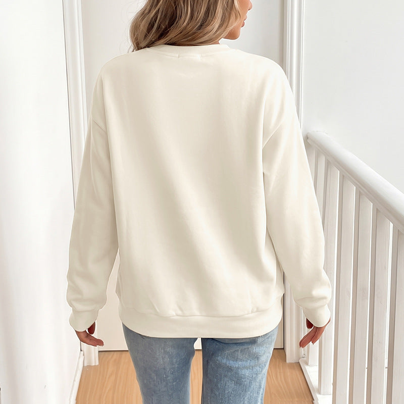 Women's Cute Bow Oversized Crewneck Sweatshirt