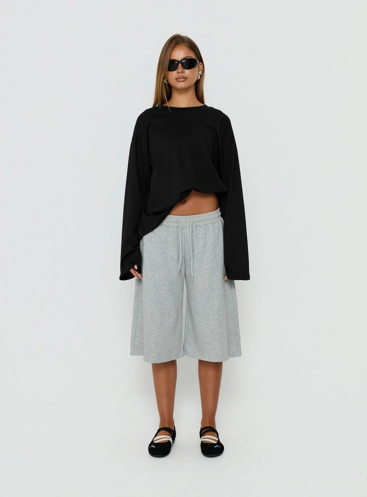 Women's Oversized Drop Shoulder Long Sleeve Cotton T-Shirt