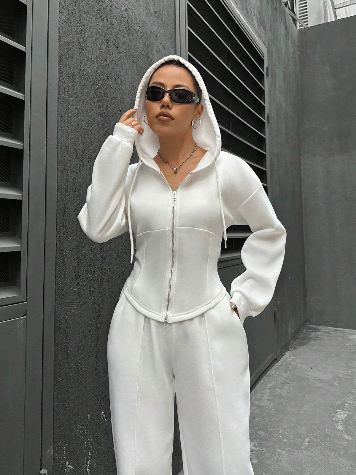 Women's Two Piece Zip Hoodie and Pants Lounge Set