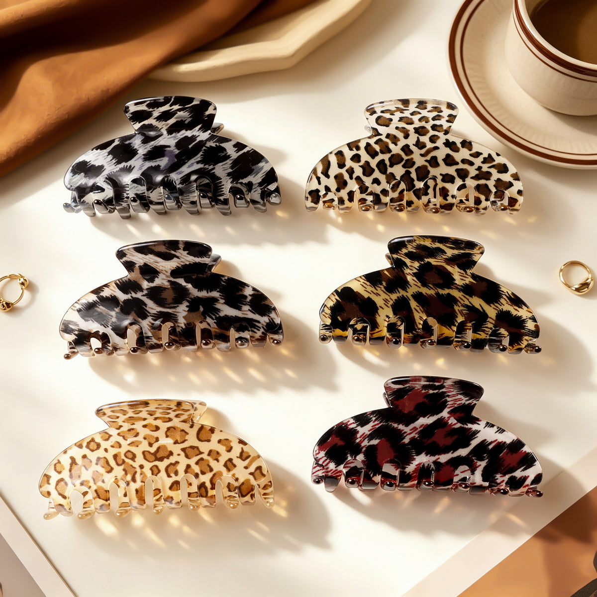 Leopard Print Hair Claw Clip