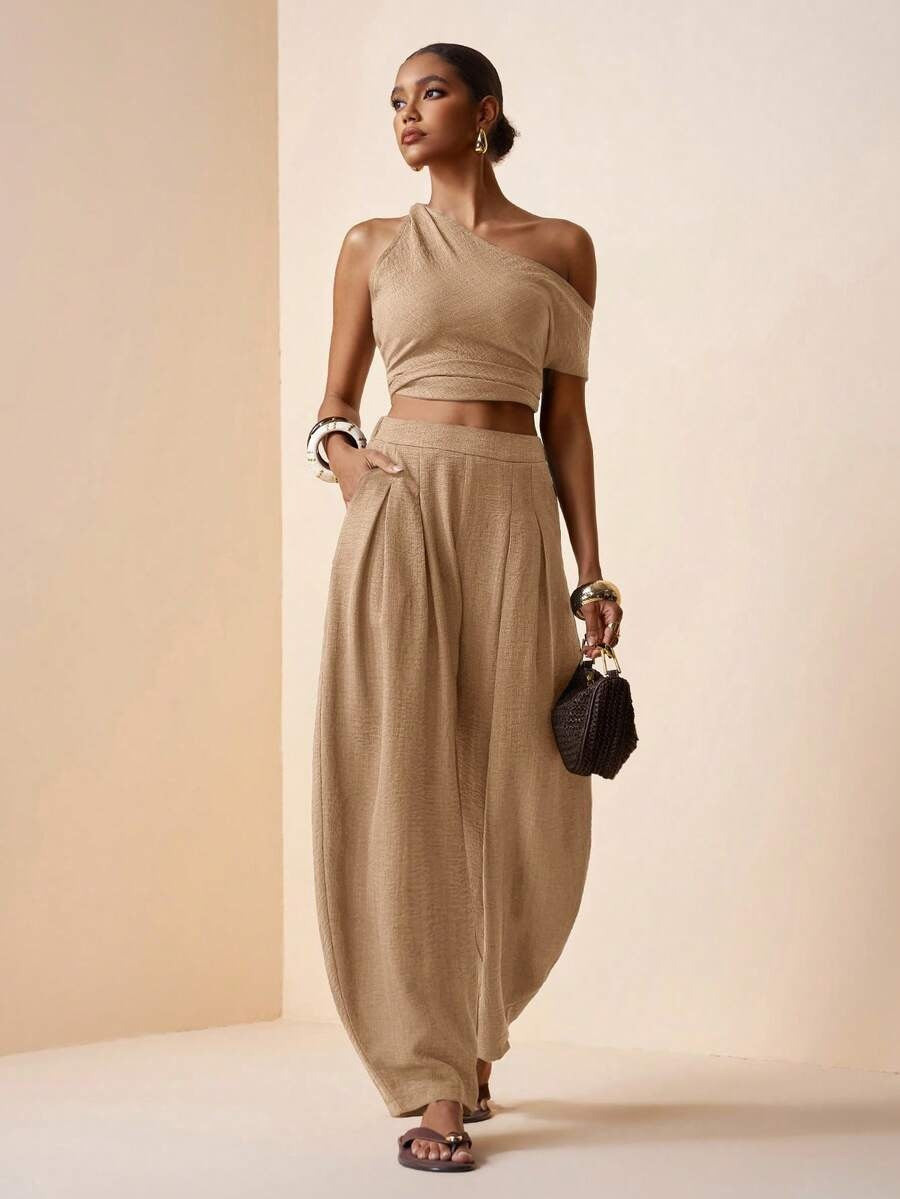 Women's High Waisted Linen Balloon Pants