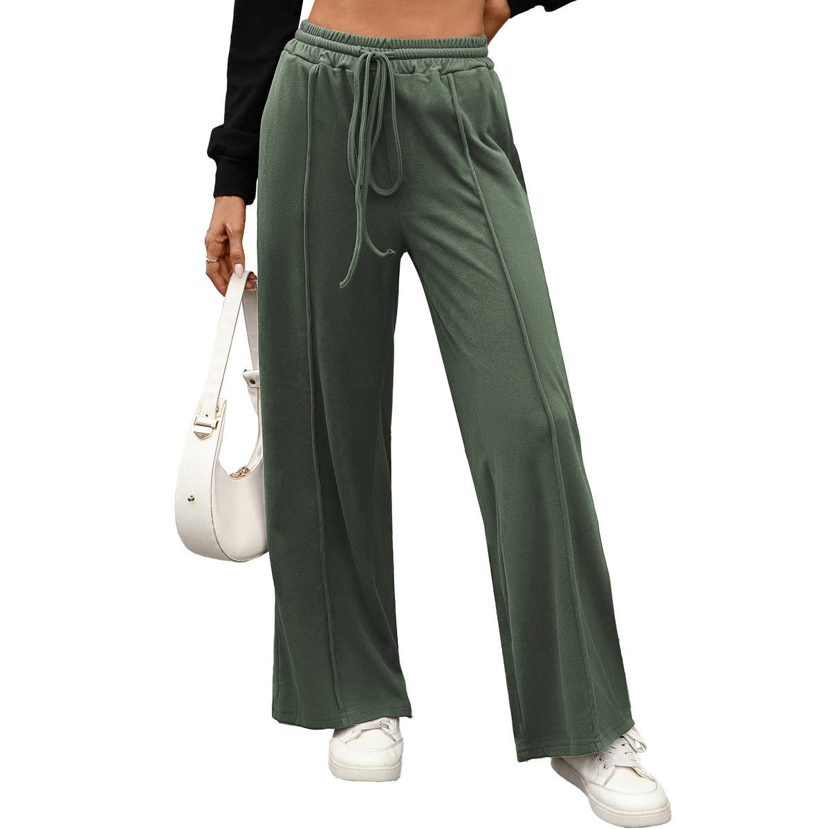 Women's Wide Leg Drawstring Pants with Pockets