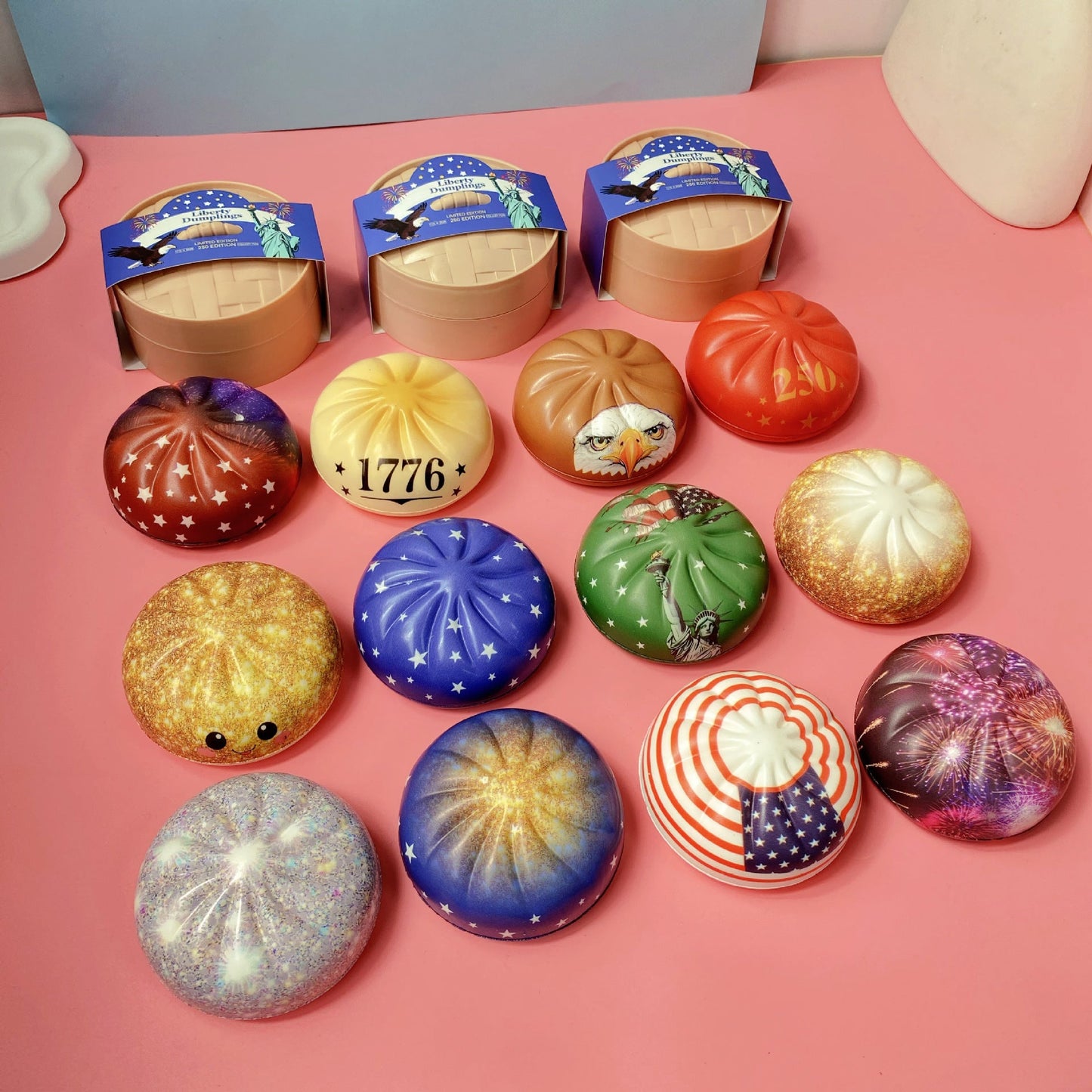 4th of July Dumpling Shape Squishy Patriotic Foam Stress Toy