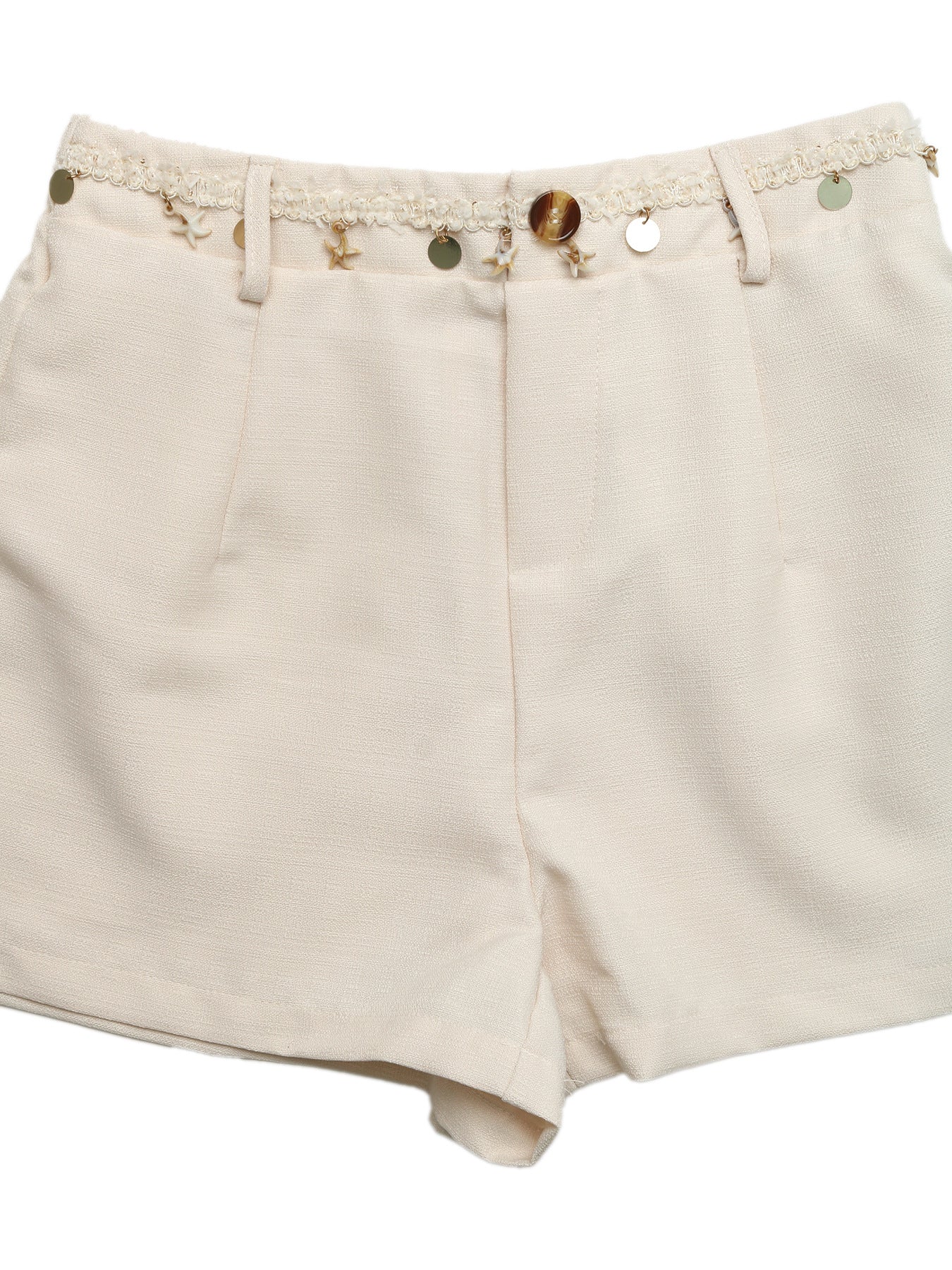 Solid Woven Shorts Set Summer Charm Trim Sleeveless