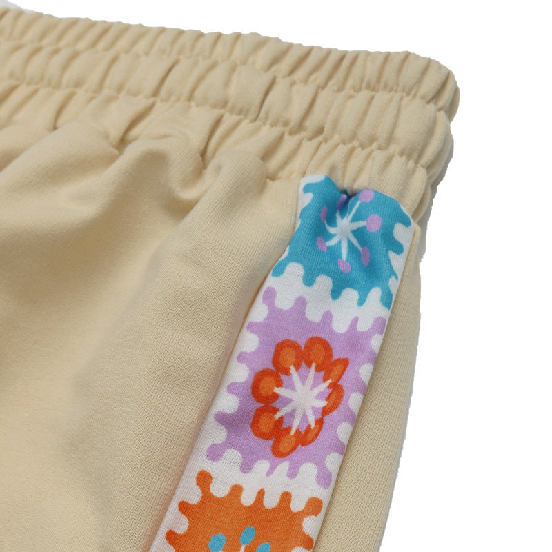 Loose Color Strip Splicing Sweatpants