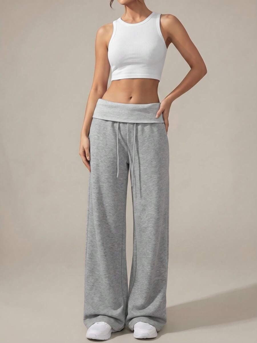 Women's High Waist Wide Leg Sweatpants Drawstring Pants