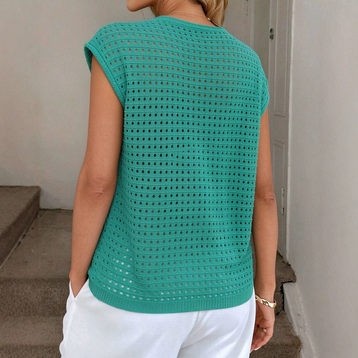 Women's Open Knit Tie-Front Cardigan Cover-Up