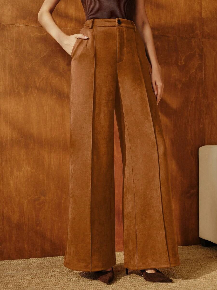 Women's High Waist Wide Leg Dress Pants Vintage Workwear