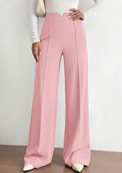 Wide Leg Dress Pants Women High Waist Flowy Trousers
