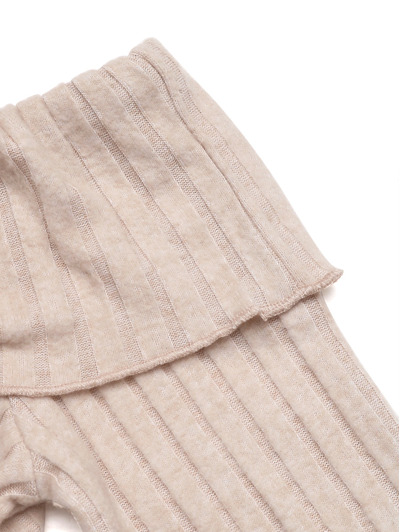Off Shoulder Ribbed Knit Top Long Sleeve Slim Fit Blouse