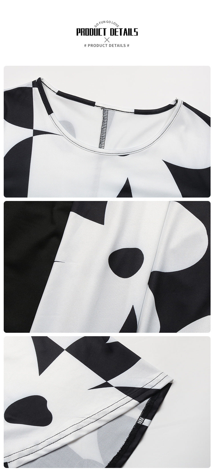 Abstract Print Long Sleeve Mini Dress Crew Neck Fit