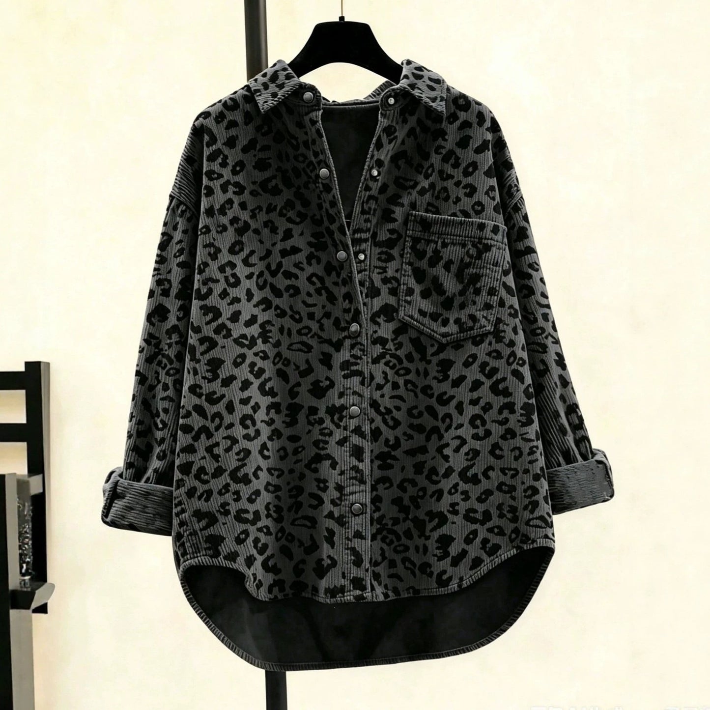 Leopard Print Button Down Oversized Shacket