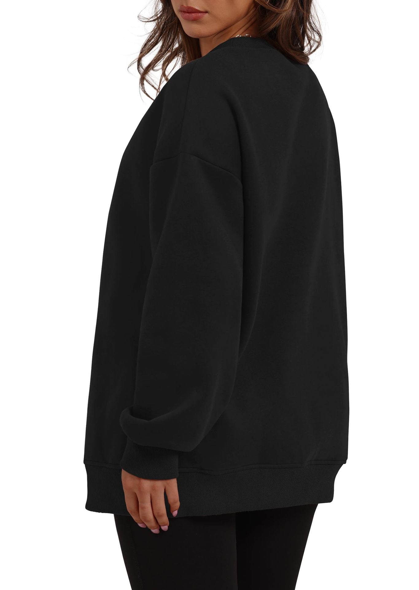Oversized Crewneck Pullover Sweatshirt with Pockets