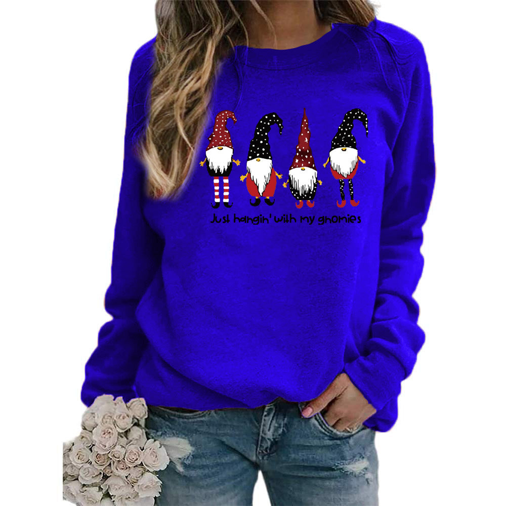 Womens Christmas Gnomes Graphic Crewneck Sweatshirt