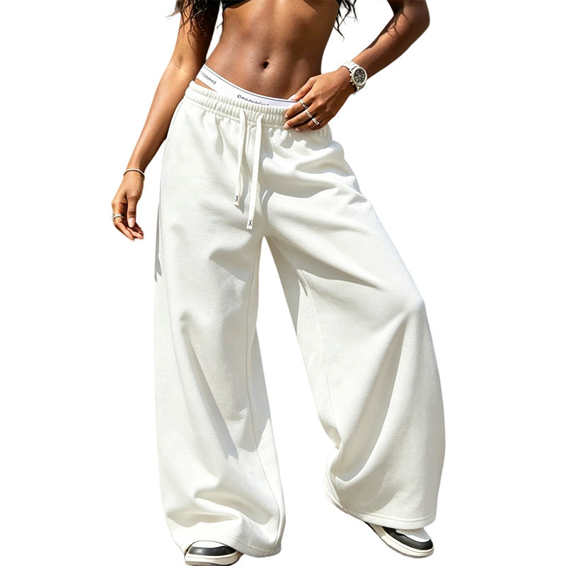 Women Baggy Wide Leg Sweatpants High Waist Cotton Joggers