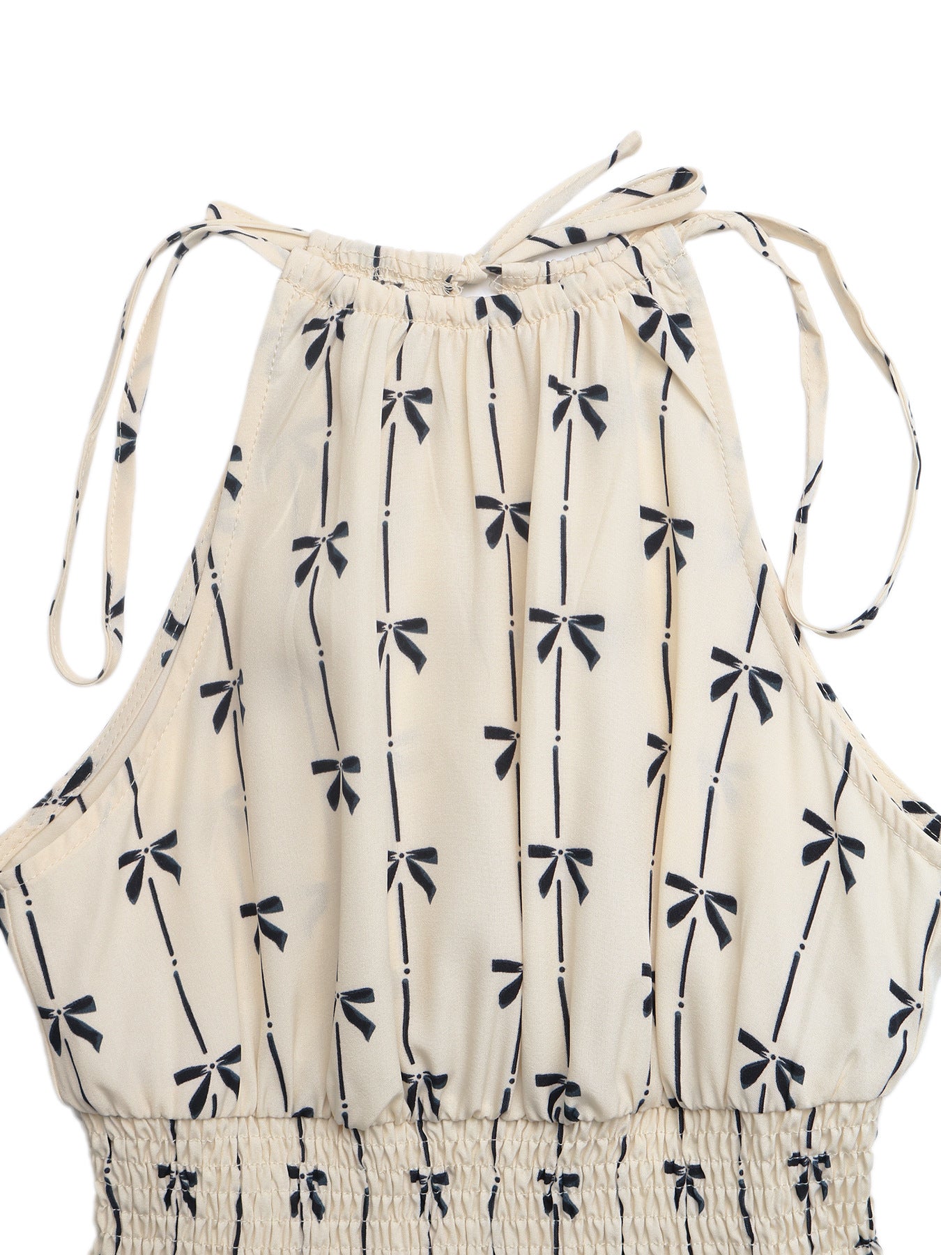 Women Elegant  High-Waist Bow Strap Sleeveless Romper