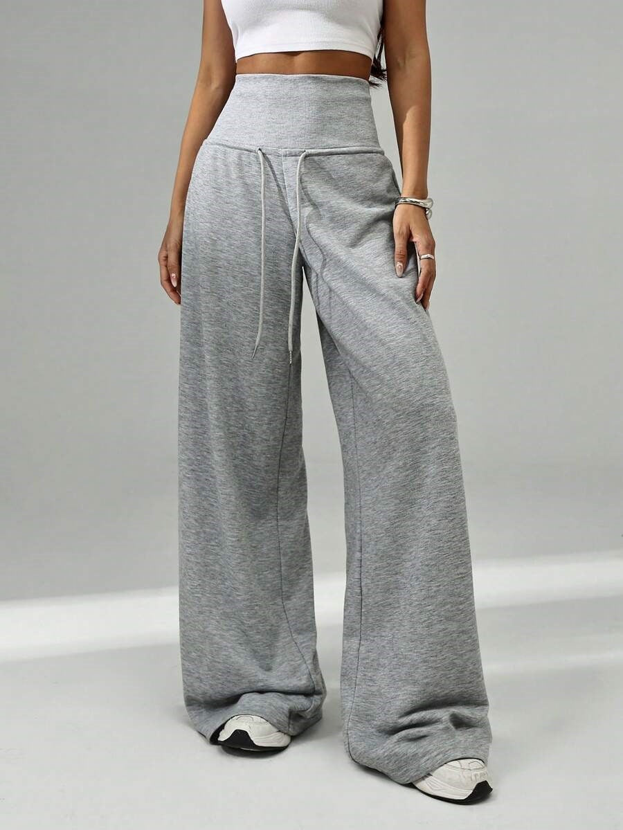 Women's High Waist Wide Leg Sweatpants Drawstring Pants
