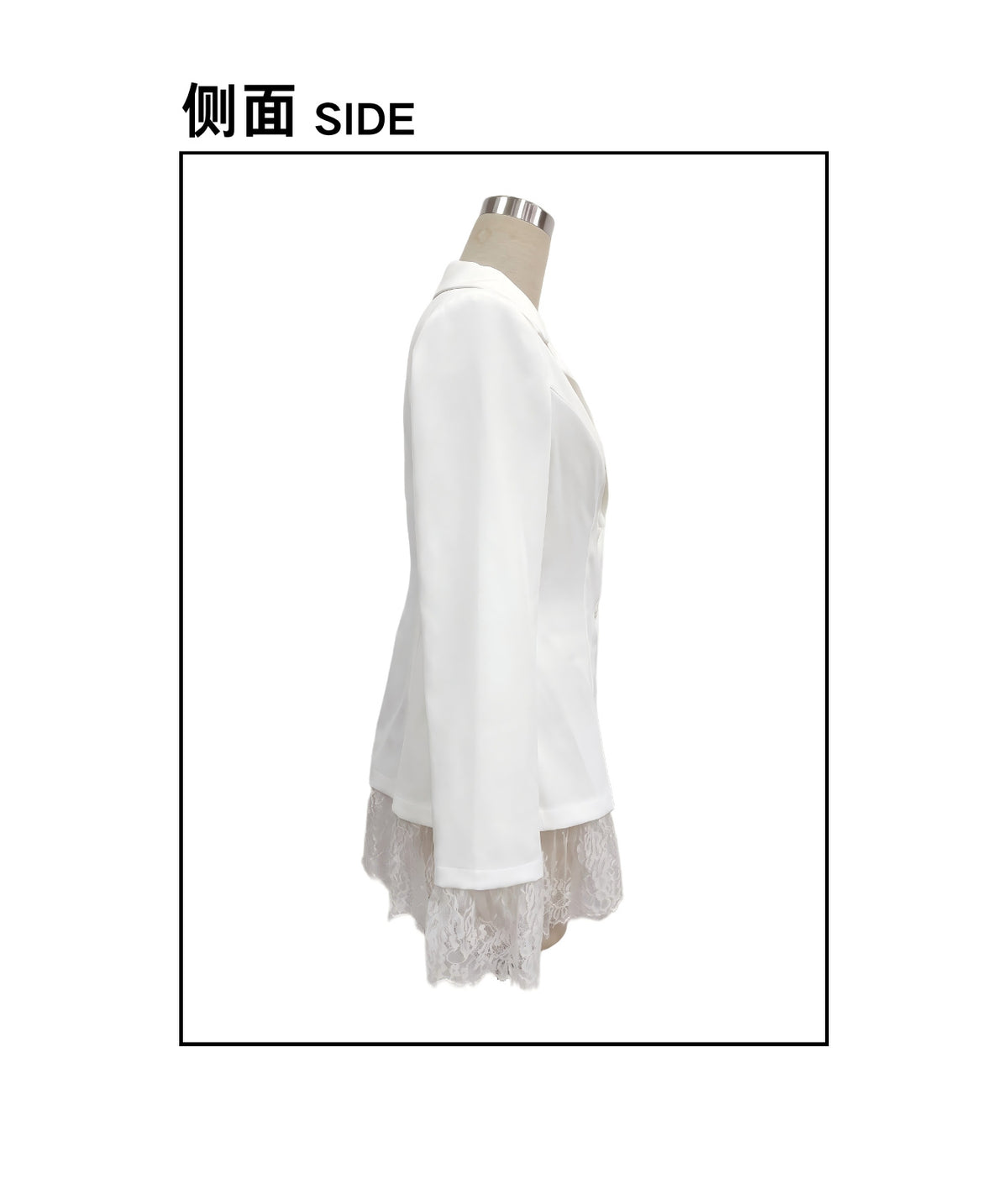 Women's Lace Trim Blazer Long Sleeve Button Front Jacket