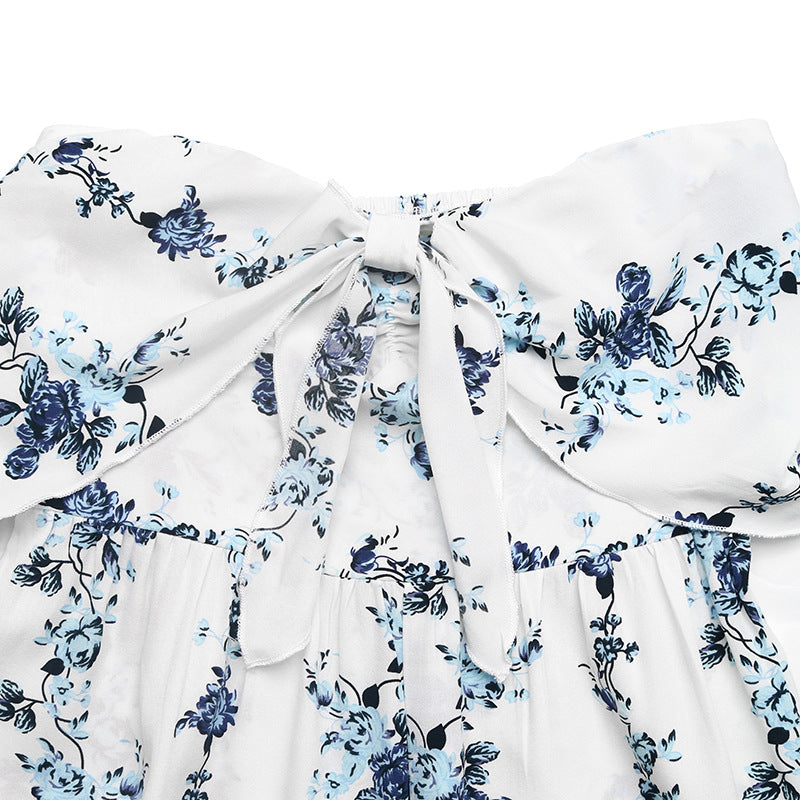 Strapless Floral Wide Leg Jumpsuit Summer Boho Chic