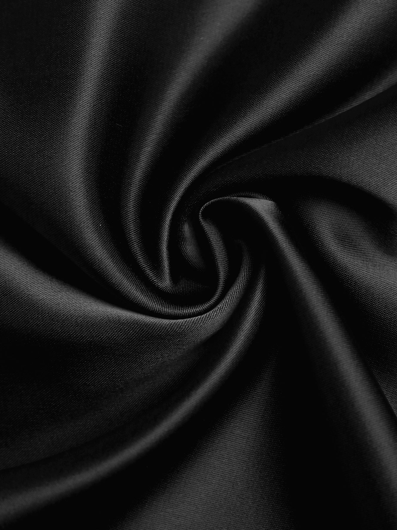 Black Satin High Waist Midi Skirt Fishtail