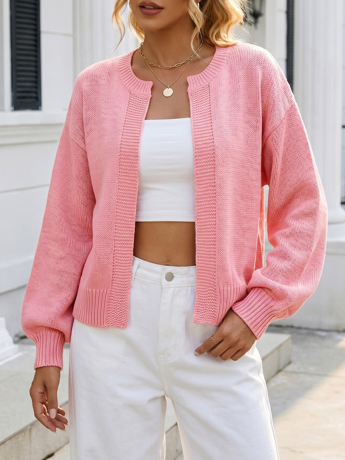Women's Oversized Open Front Knit Cardigan Sweater