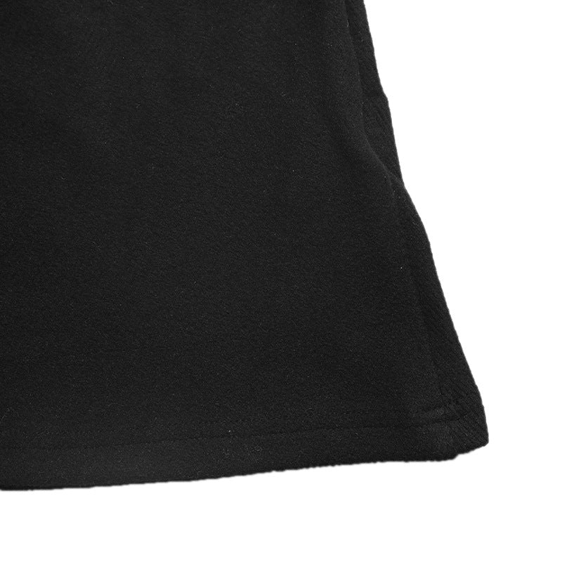Contrast V Neck Knit Dress Slim Fit Long Sleeve Midi Dress