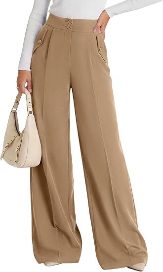 High Waist Wide Leg Dress Pants Business Casual Trousers