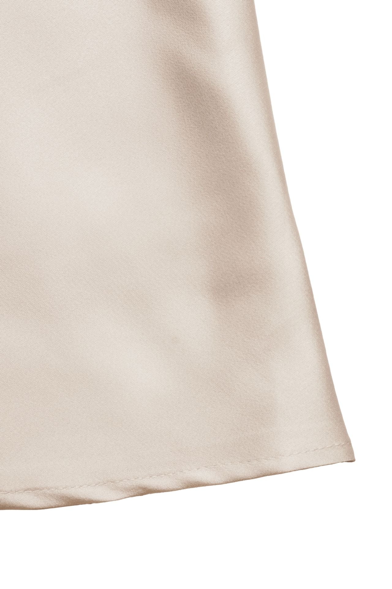 Elegant Champagne Satin V Neck Maxi Dress