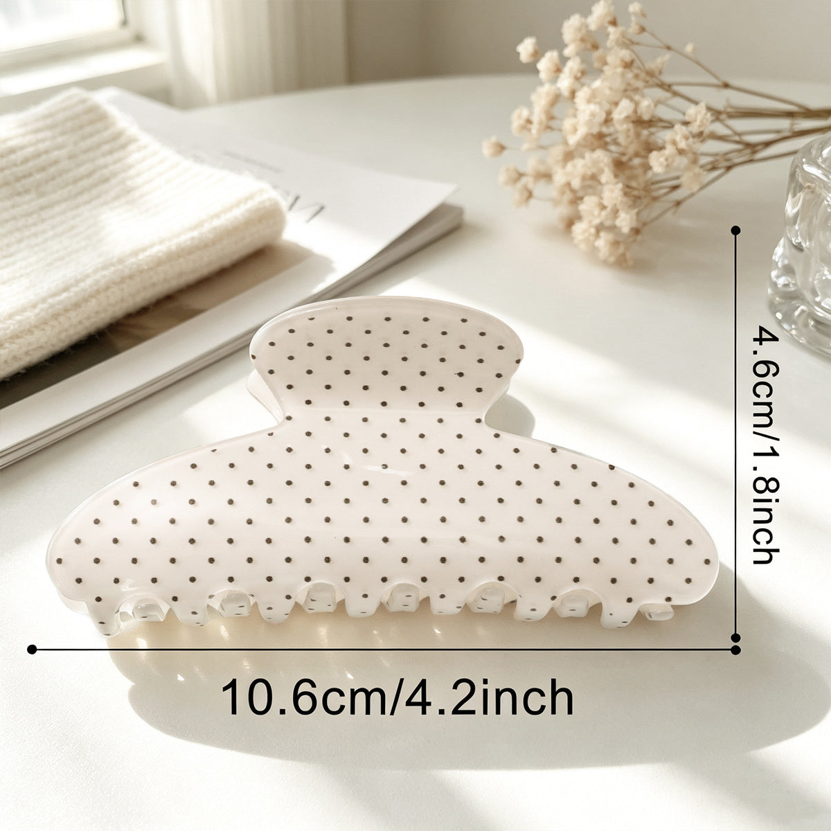 Polka Dot Large Hair Claw Clip