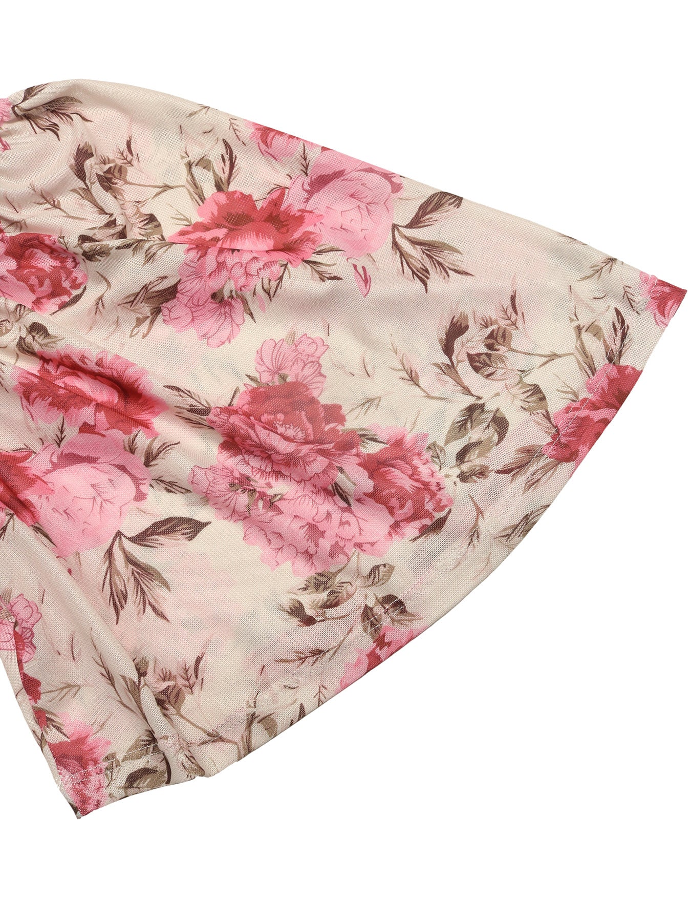 Floral Chiffon Midi Dress Romantic Flutter Sleeve