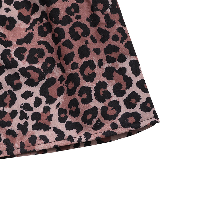 Butterfly Leopard Print Halter Maxi Dress Women