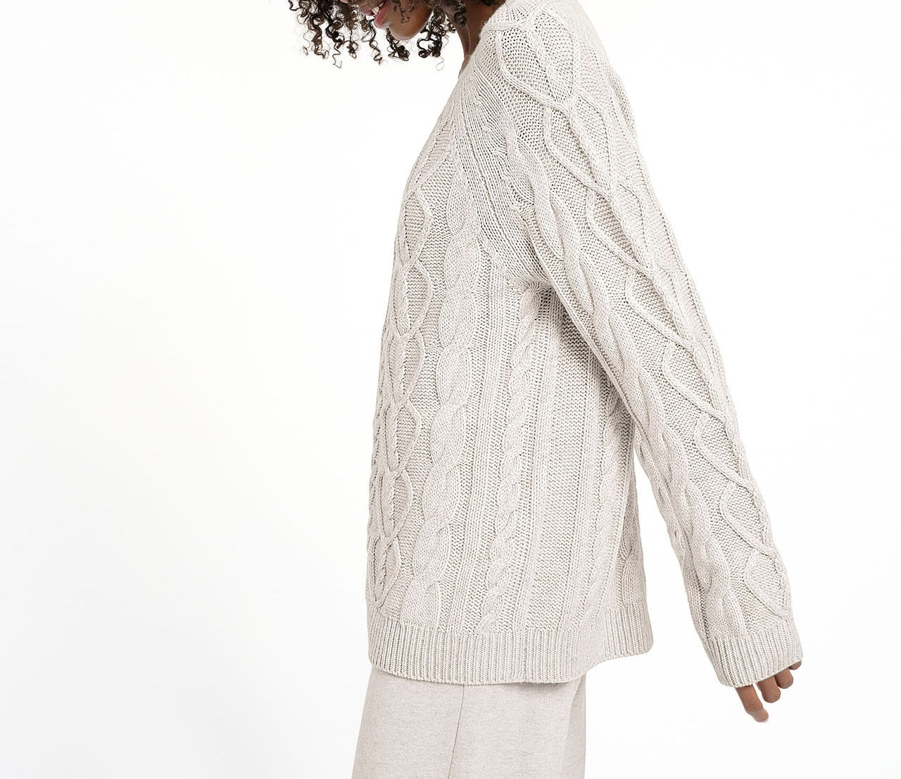 Women's Cozy Cable Knit Button-Up Cardigan Sweater