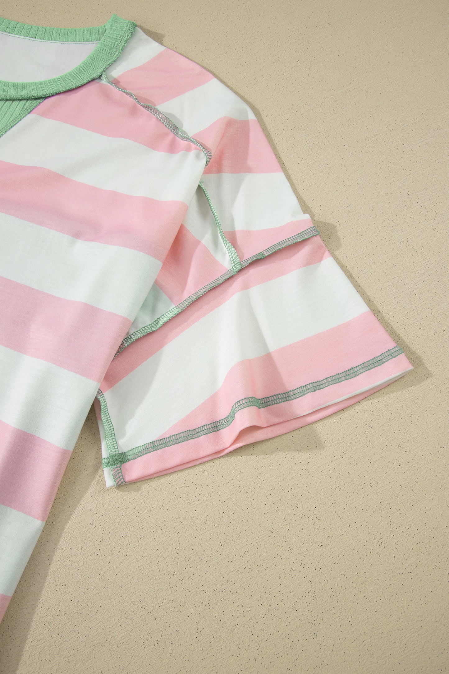 Striped Knit Top Oversized Color Block Boutique Tee