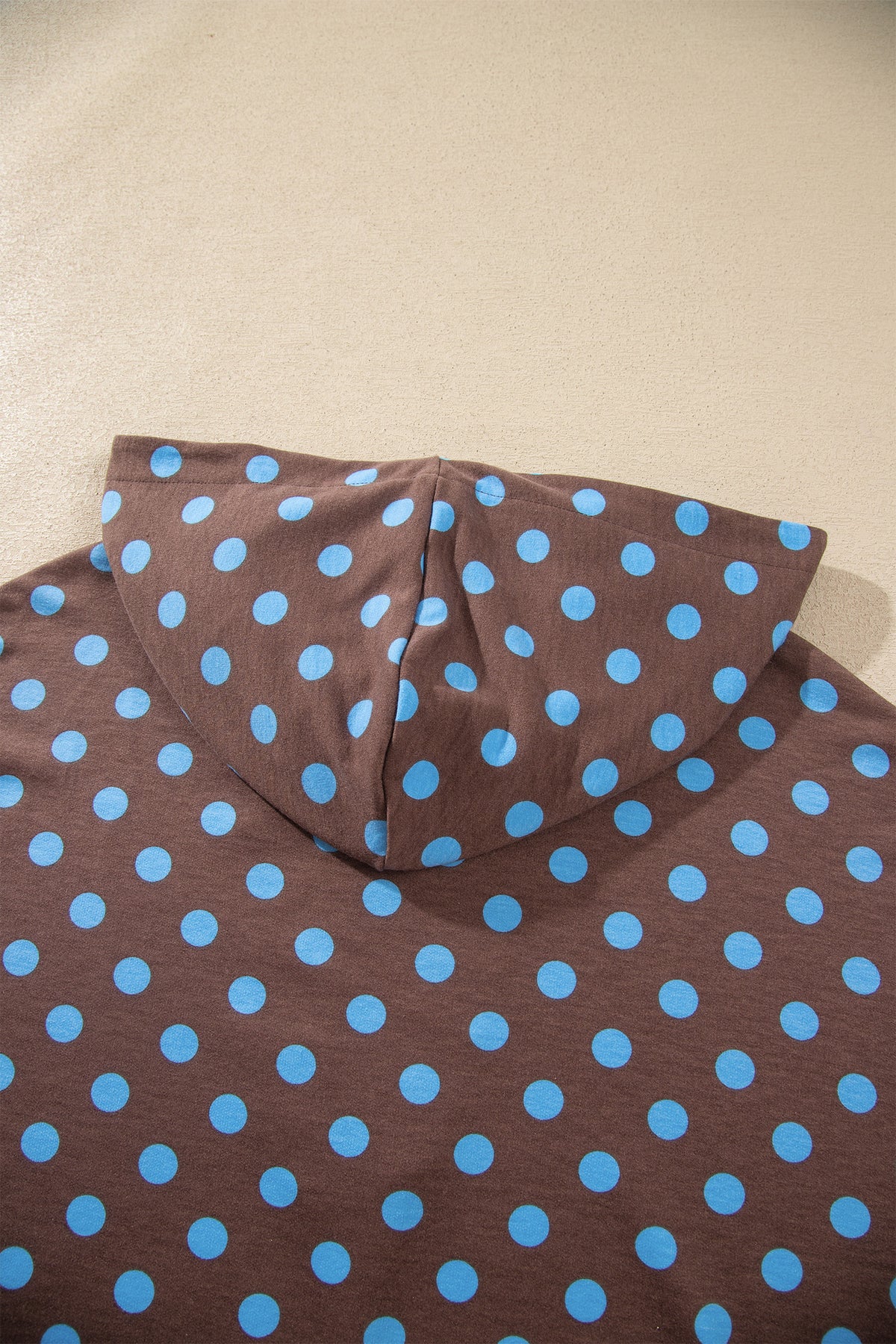 Khaki Polka Dot Hooded Long Sleeve Top Casual Mini Skort Set