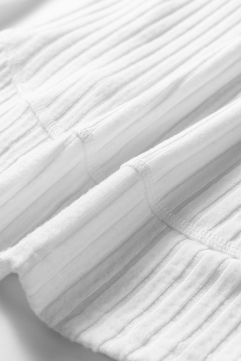 Black Ribbed Texture Round Neck Long Sleeve Rounded Hem Knit Top