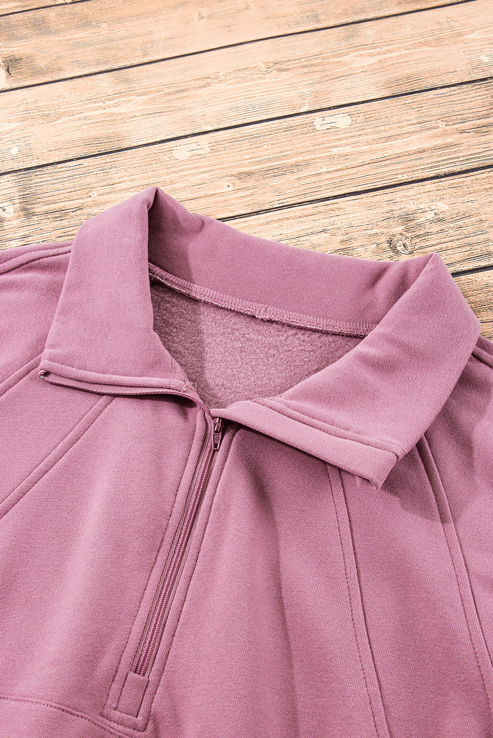 Black Zip Up Stand Collar Ribbed Thumbhole Sleeve Sweatshirt